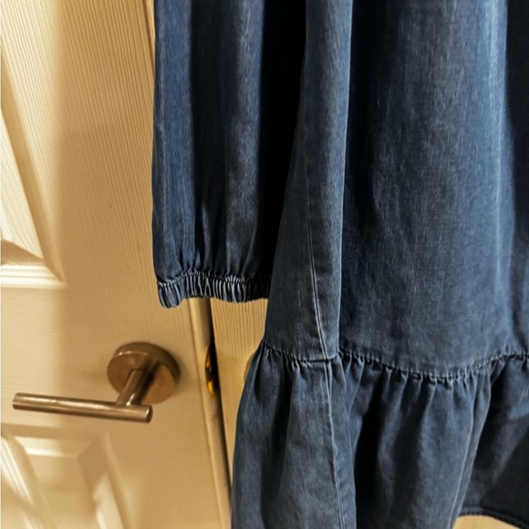 Aqua Denim Button-Up Collar Mini Dress Size L - Picture 4 of 5